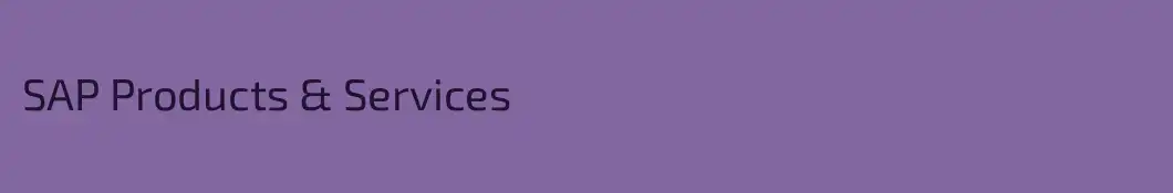 SAP Products & Services